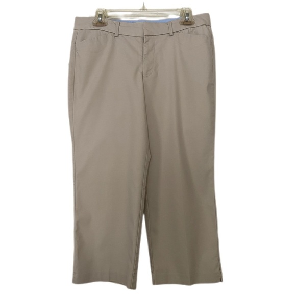 Dockers Khaki Wide Leg Cropped Tan Pants Mid Rise Size 8 - Picture 1 of 13